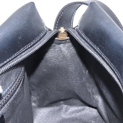 Celine Circle Logo Leather, Black, Leather, Shoulder Bag
