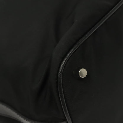 Prada Double Pocket Drawstring Tessuto, Black, Nylon, Shoulder Bag