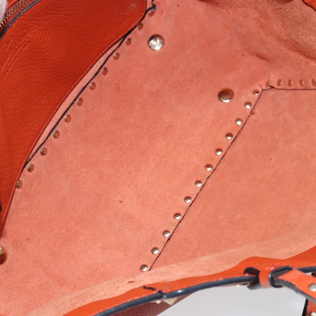 Valentino Garavani Rockstud Tote Soft Leather, Orange, Leather, Tote Bag