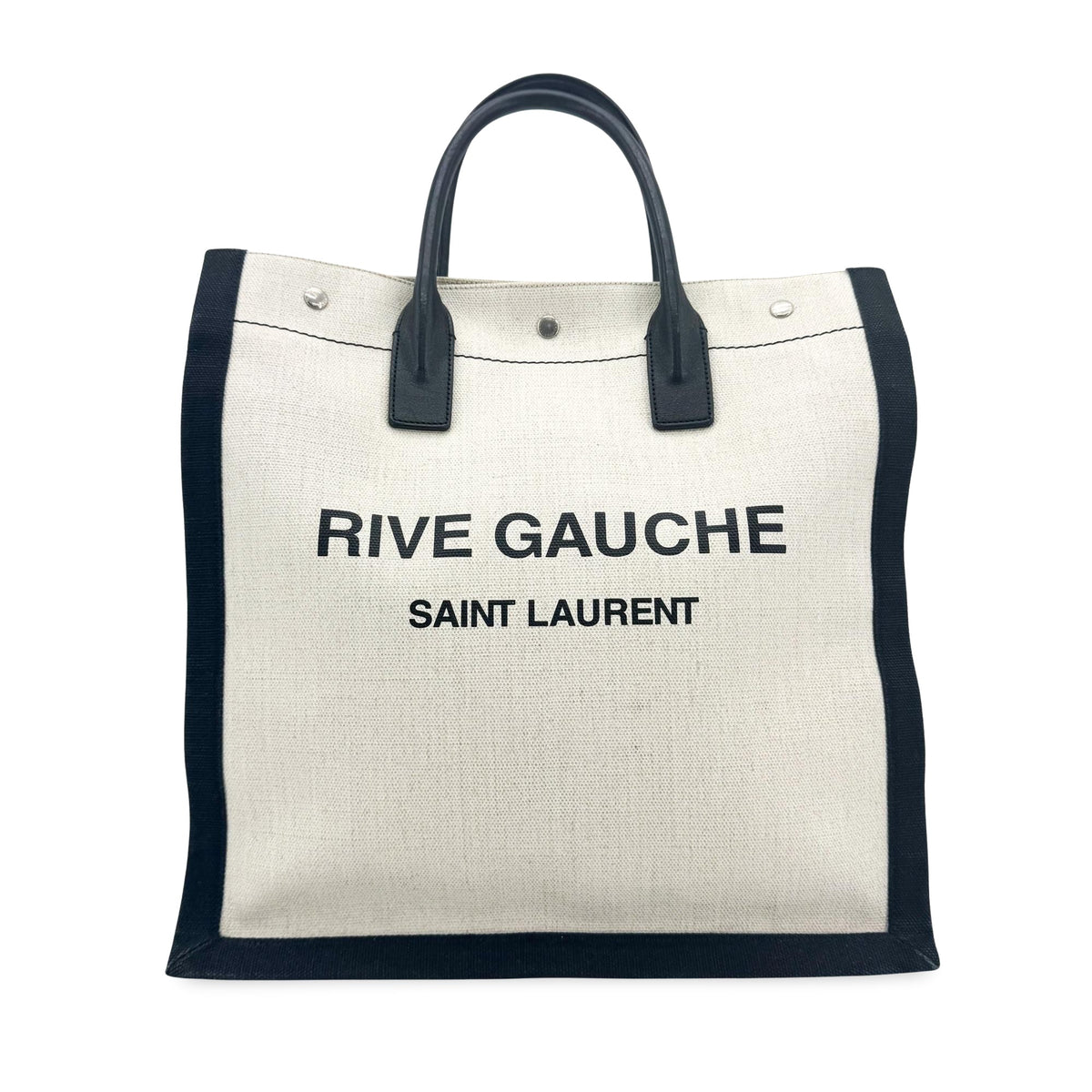 Saint Laurent Rive Gauche Shopper Canvas, White, Canvas, Tote Bag