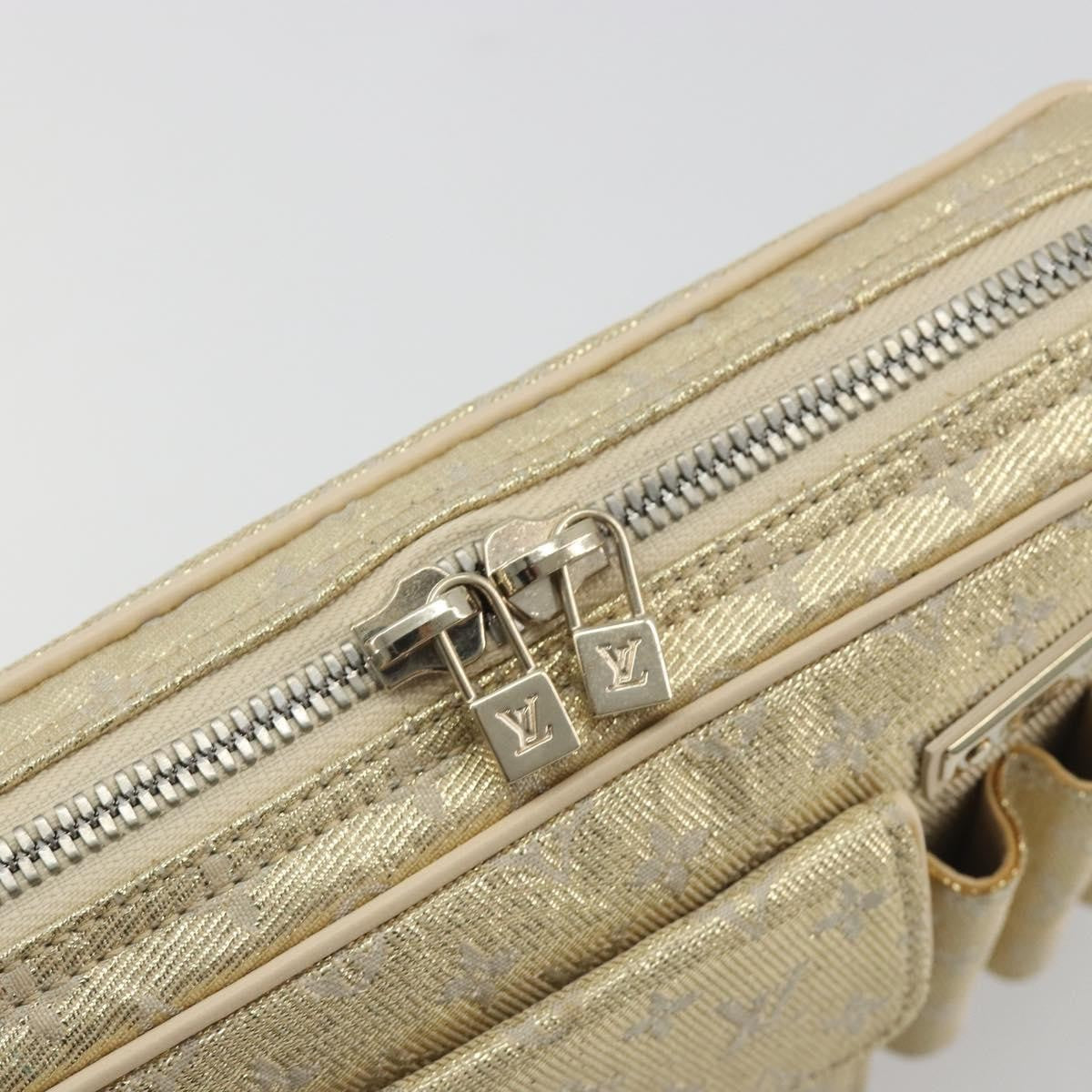 Louis Vuitton McKenna Mini Lin, Gold, Canvas, Shoulder Bag