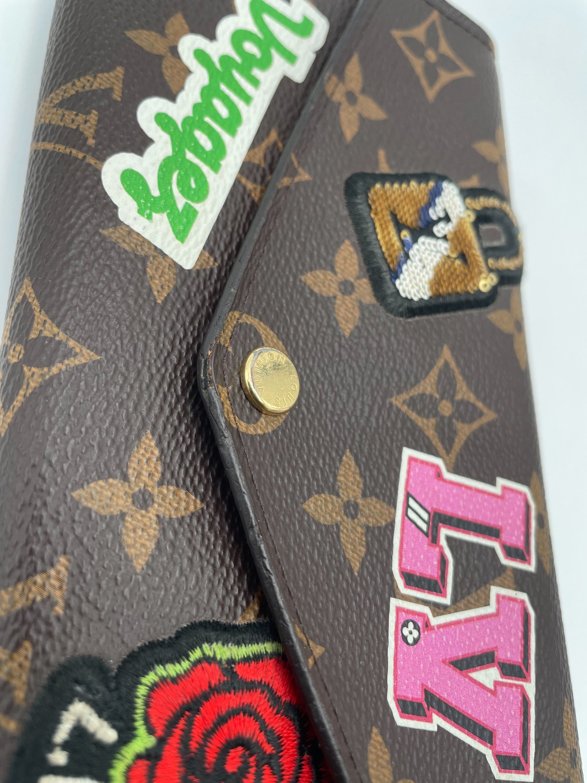 Louis Vuitton Portefeuille Sarah Wallet Monogram Empreinte, BROWN, CANVAS, Wallets