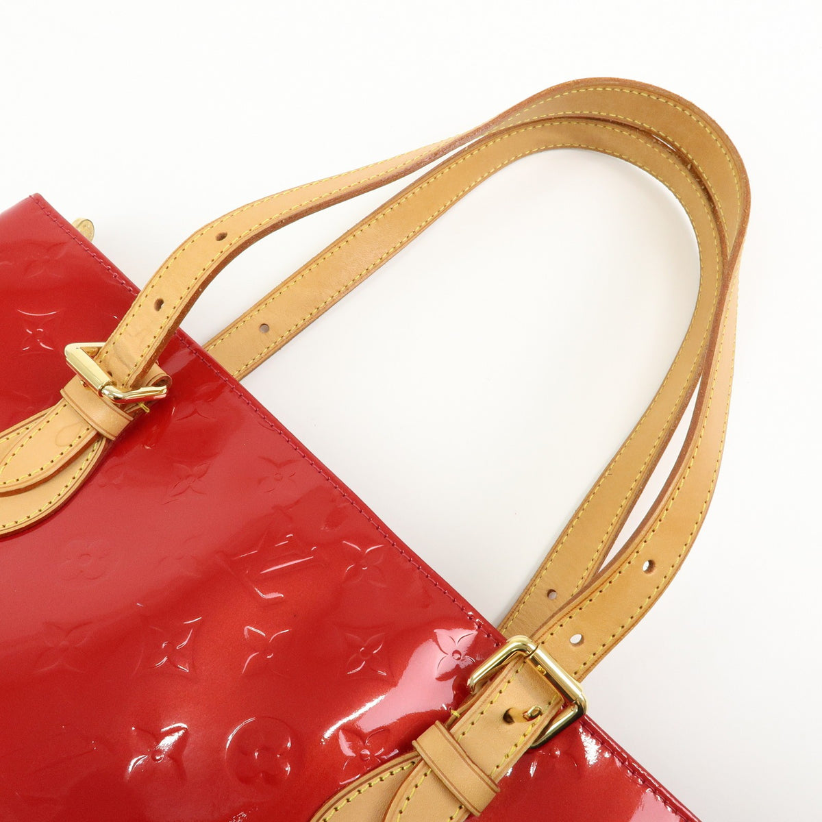 Louis Vuitton Brentwood Monogram Vernis, Red, Patent Leather, Handbag
