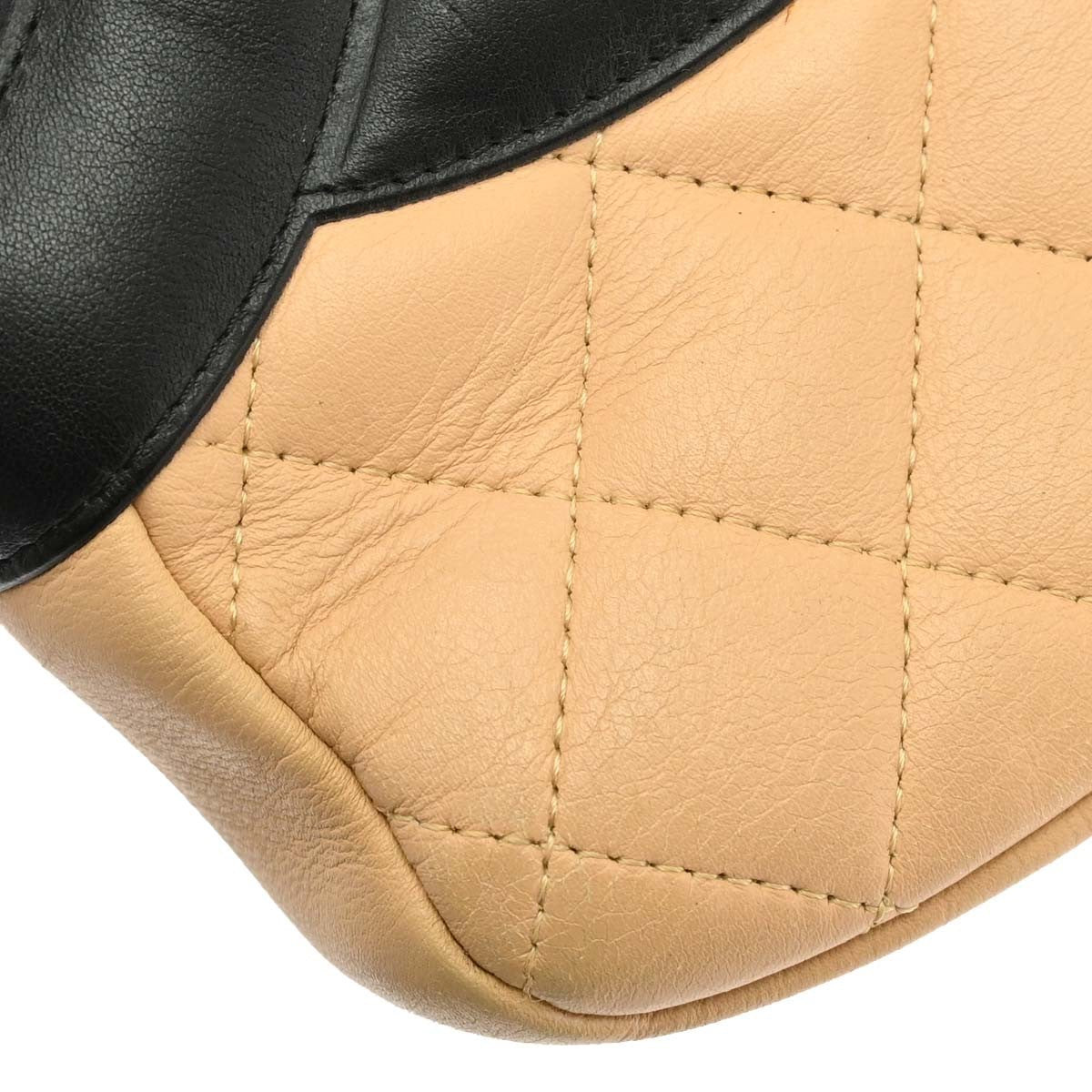 Chanel Cambon Crossbody Bag Calfskin Leather, Beige, Leather, Shoulder Bag