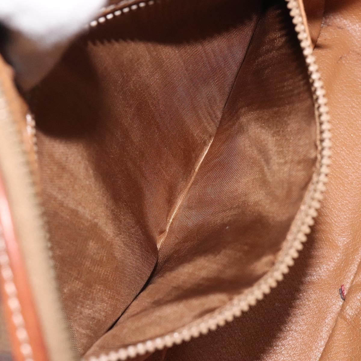 Celine Vintage Macadam Canvas and Leather, Brown, Canvas, Shoulder Bag