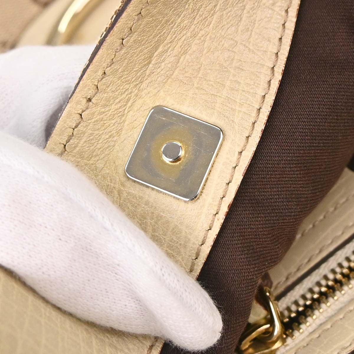 Gucci Horsebit Canvas, Beige, Canvas, Clutch