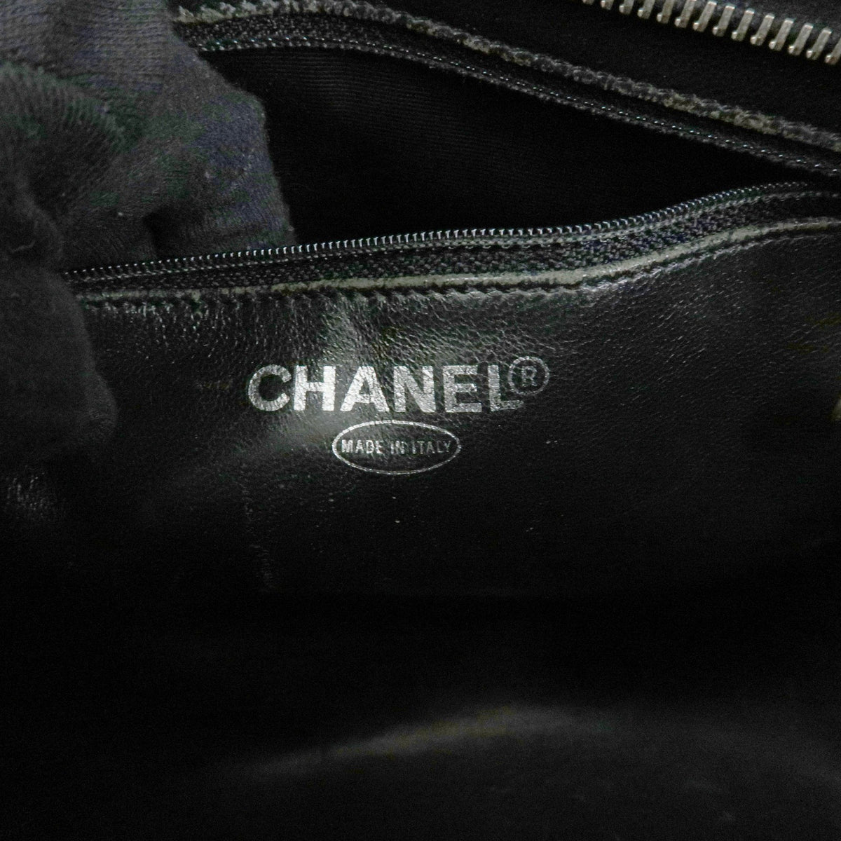 Chanel Medallion Quilted Caviar, Black, Leather, Tote Bag