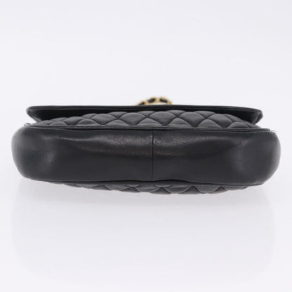 Bally Vintage Chain Quilted Leather, Black, Leather, Shoulder Bag
