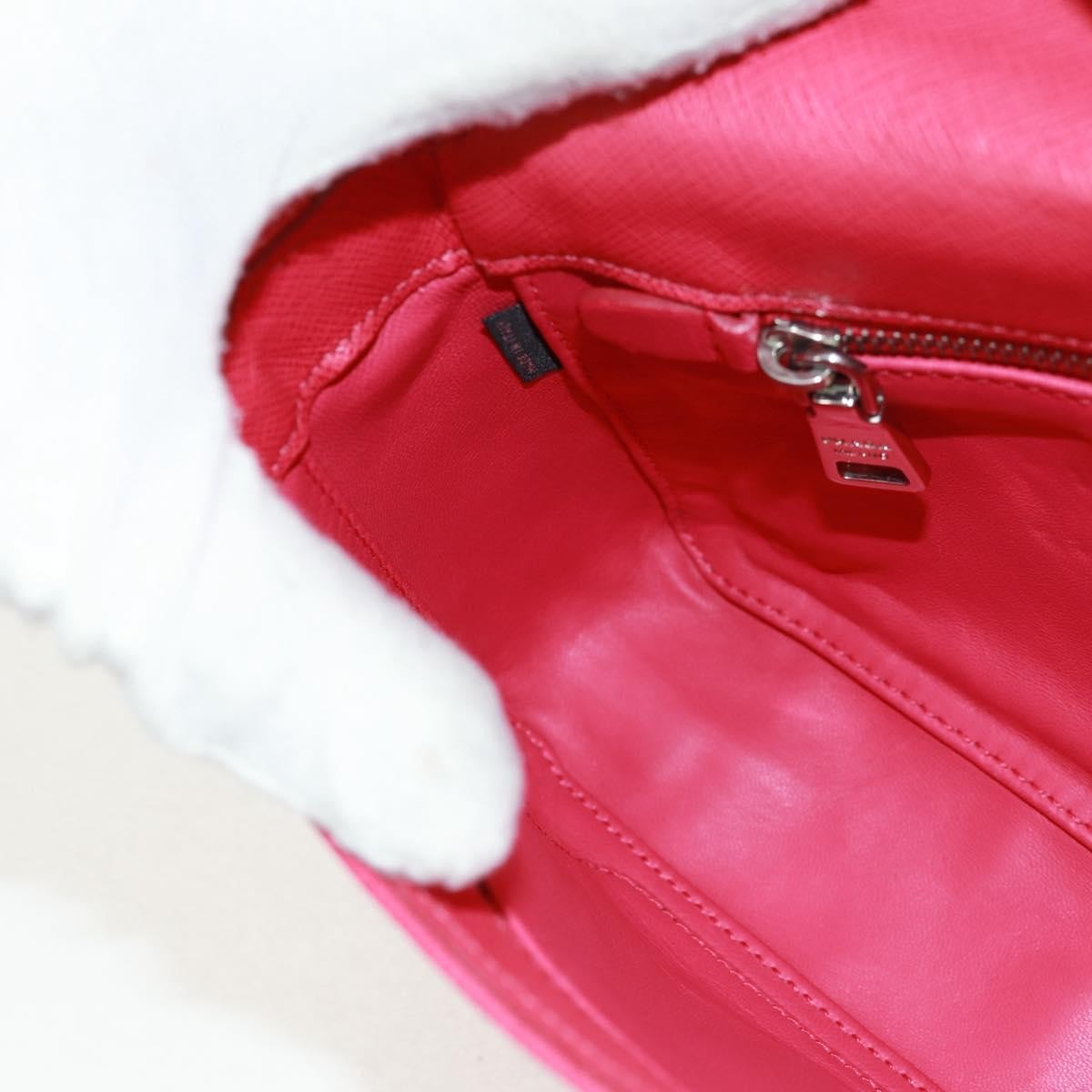 Prada Sound Chain Saffiano Leather, Red, Leather, Shoulder Bag