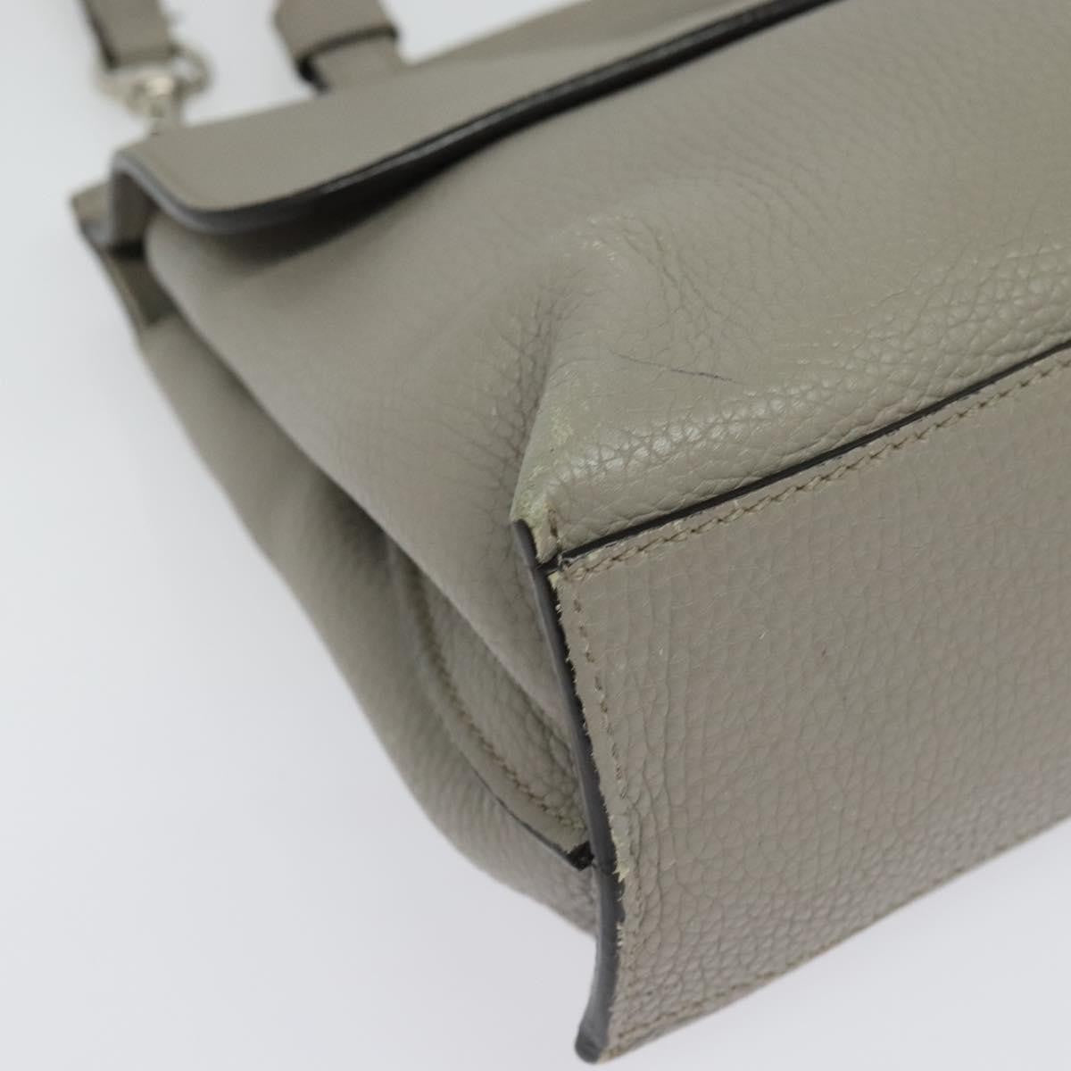 Gucci Bamboo Daily Top Handle Leather, Gray, Leather, Shoulder Bag