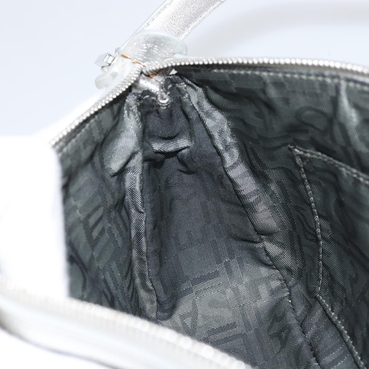 Salvatore Ferragamo Gancini Leather, Silver, Leather, Crossbody Bag