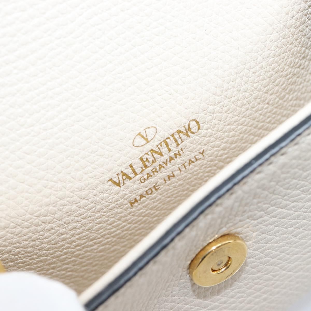 Valentino Garavani V Pouch Shoulder Bag Leather, White, Leather, Shoulder Bag