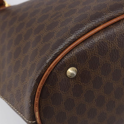 Celine Vintage Macadam Shopper Coated Canvas, Brown, Canvas, Tote Bag