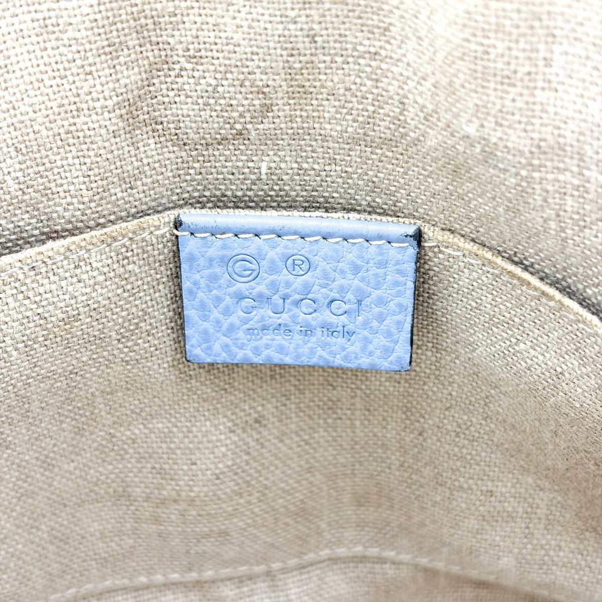 Gucci Convertible Dome Satchel Leather, Blue, Calfskin, Handbag