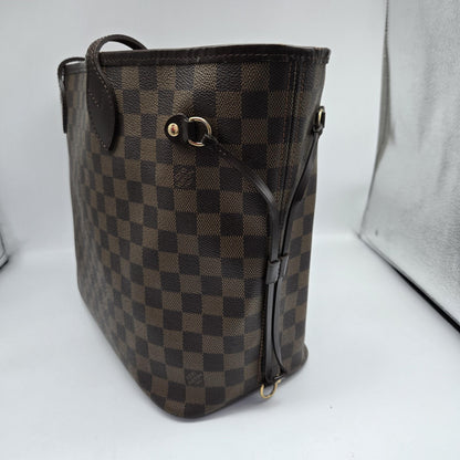 Louis Vuitton Neverfull Damier Ebene, Brown, Canvas, Tote Bag