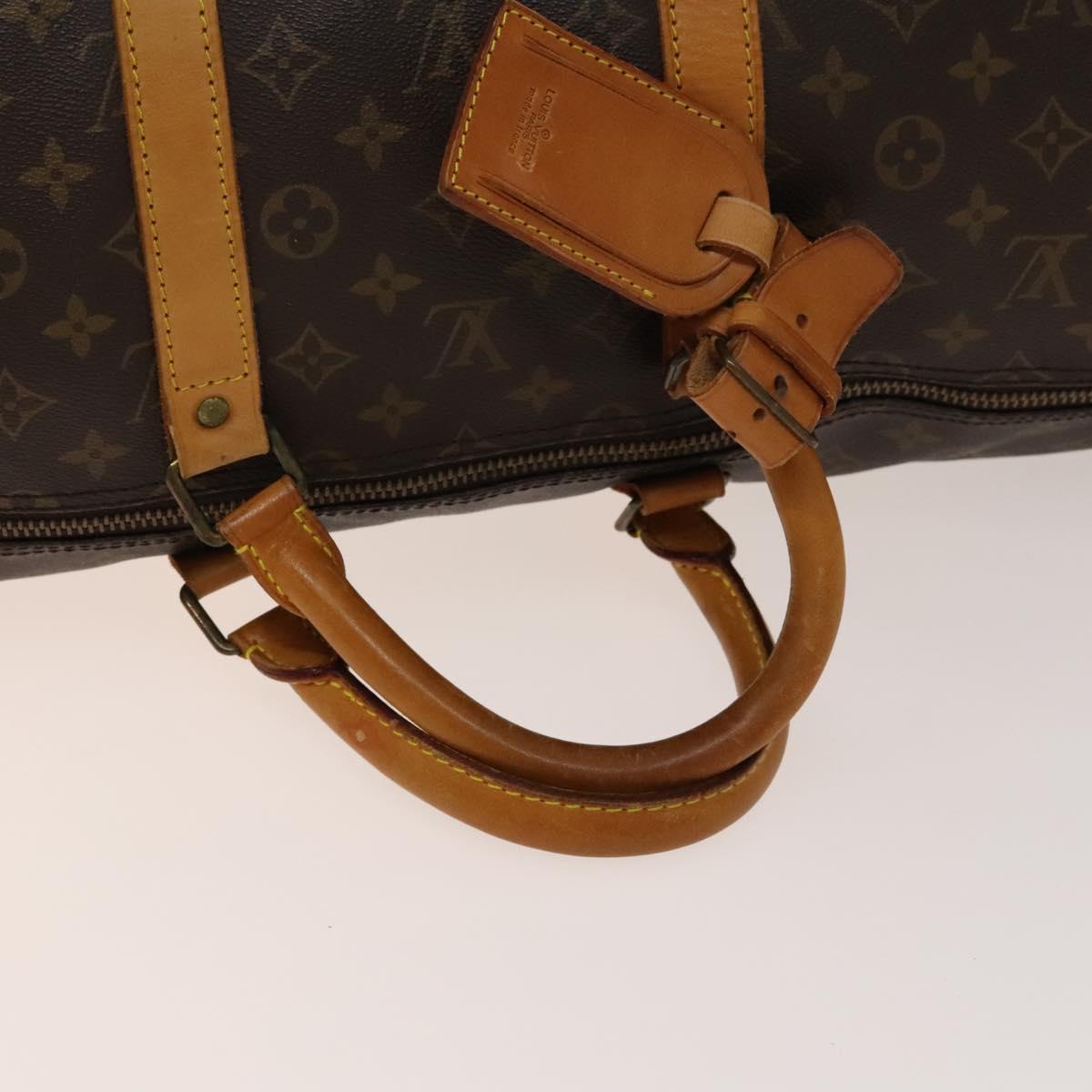 Louis Vuitton Keepall Bandouliere Bag Monogram Canvas, BROWN, CANVAS, Travel bag
