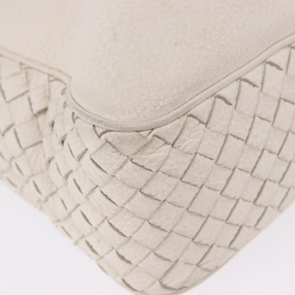 Bottega Veneta Intrecciato Shoulder Leather, White, Leather, Shoulder Bag