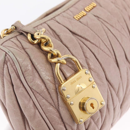 Miu Miu Shoulder Matelasse Leather, Pink, Leather, Shoulder Bag