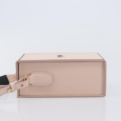 Fendi Logo Vertical Box Leather, Pink, Leather, Crossbody Bag
