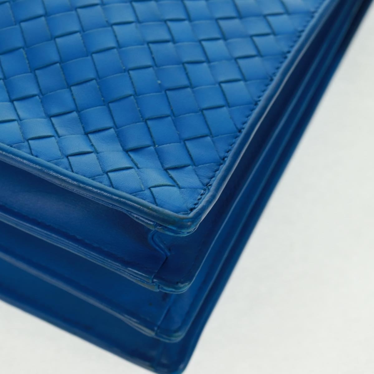 Bottega Veneta Top Zip Intrecciato Nappa, Blue, Leather, Briefcase