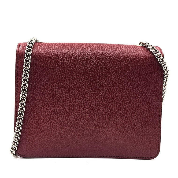 Gucci Interlocking Leather, Burgundy, Leather, Shoulder Bag