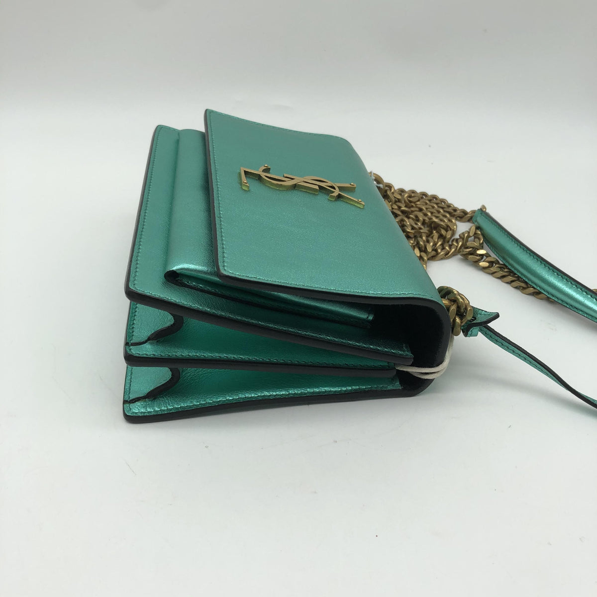 Saint Laurent Sunset Patent, Metallic, Leather, Crossbody Bag