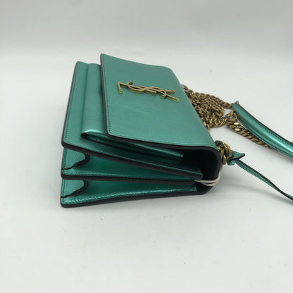 Saint Laurent Sunset Patent, Metallic, Leather, Crossbody Bag