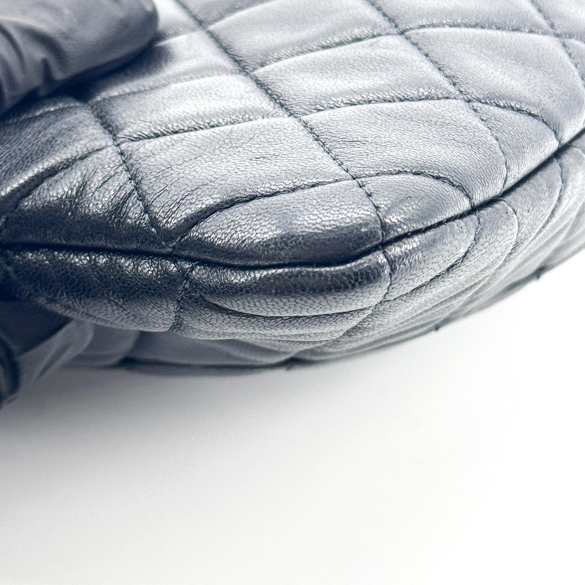Chanel O Case Clutch Quilted Lambskin, Black, Leather, Clutch