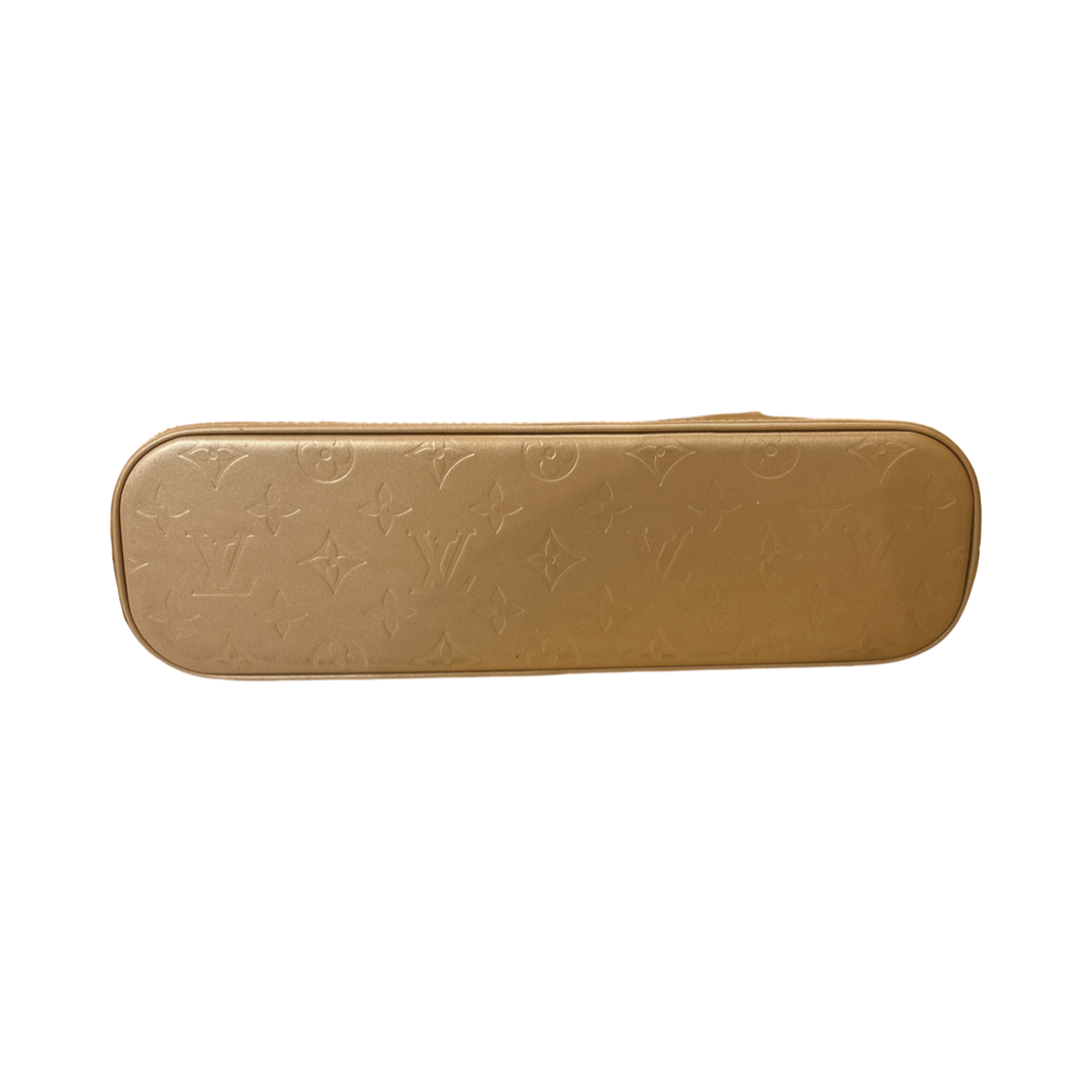 Louis Vuitton Mat Sutter Monogram Vernis, Gold, Leather, Handbag