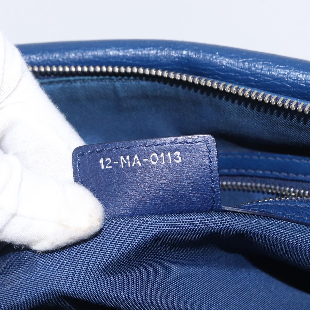 Christian Dior Granville Satchel Leather, BLUE, LEATHER, Handbag