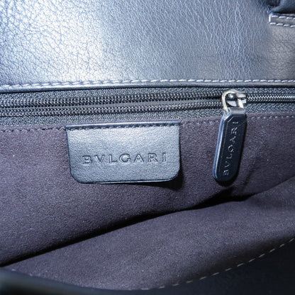 Bvlgari Tote Leather, Black, Leather, Tote Bag