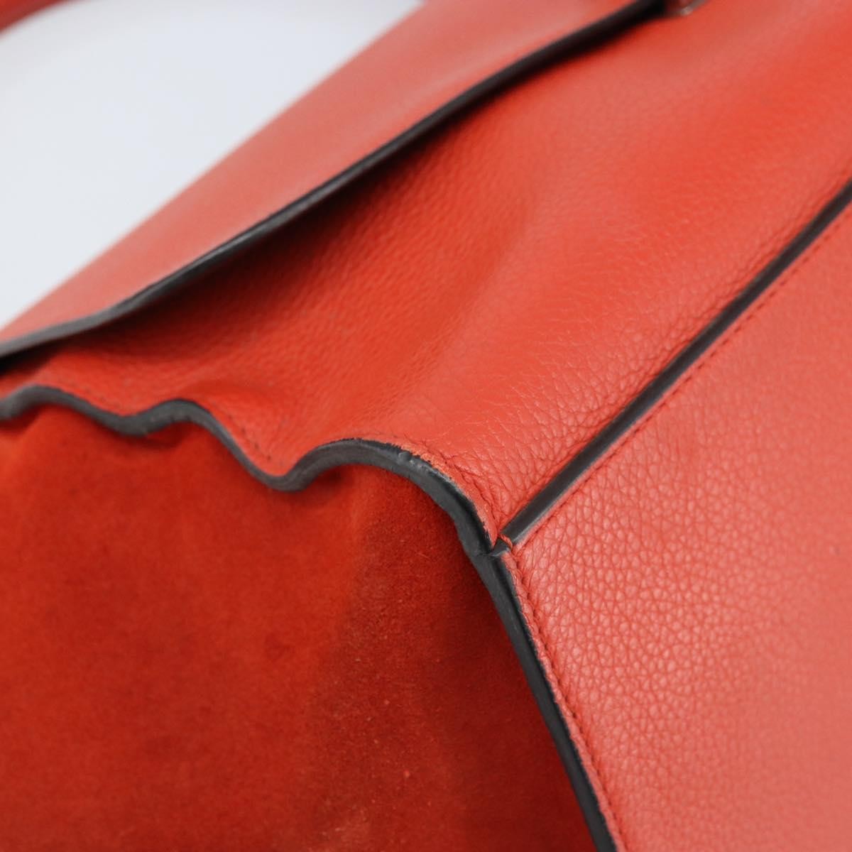 Celine Trapeze Leather with Suede, Orange, Leather, Handbag