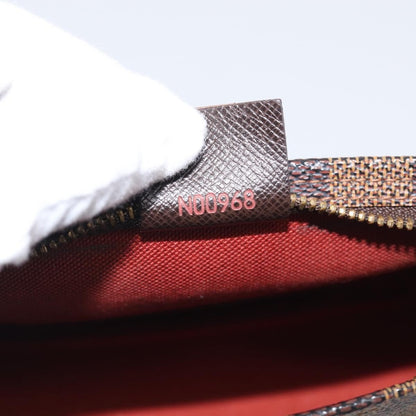 Louis Vuitton Trousse Make Up Damier, Brown, Canvas, Clutch