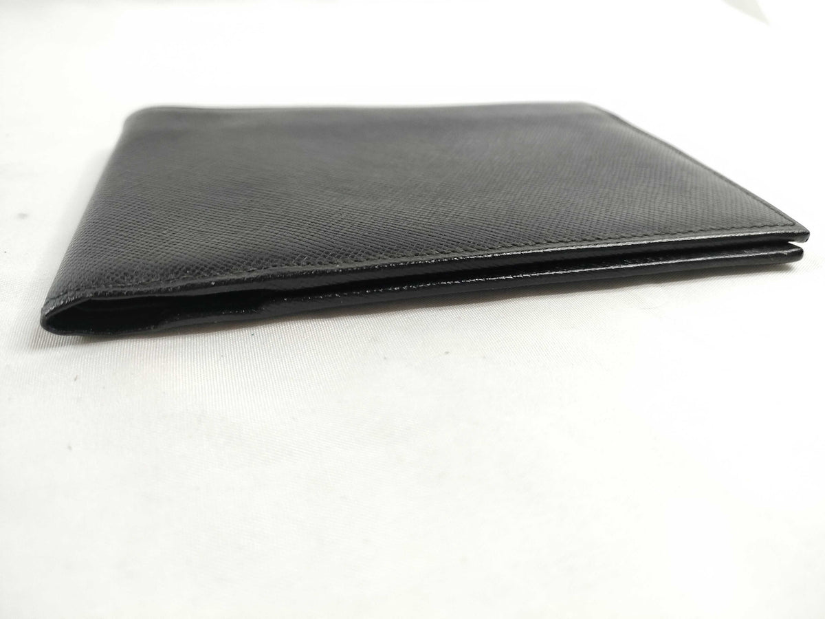 Prada Saffiano bifold Leather, Black, Leather, Wallet