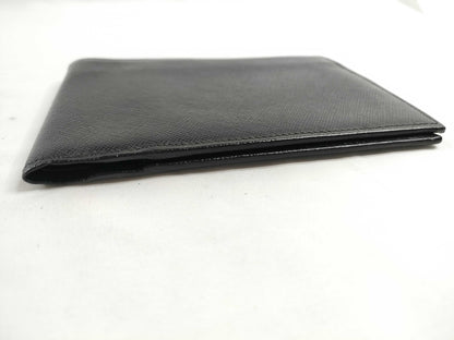 Prada Saffiano bifold Leather, Black, Leather, Wallet