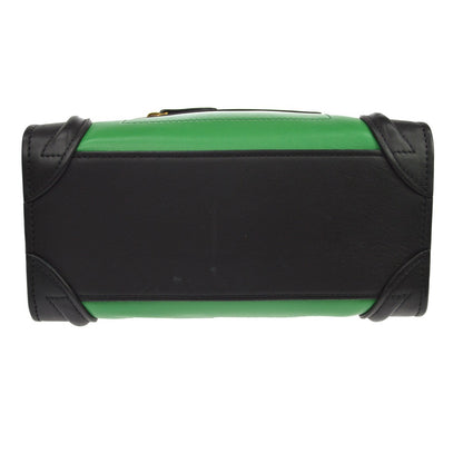 Celine Luggage Leather, Green, Leather, Handbag