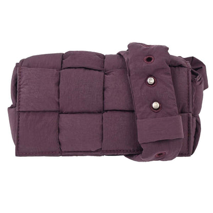 Bottega Veneta Padded Tech Cassette Intrecciato Nylon, Purple, Nylon, Shoulder Bag