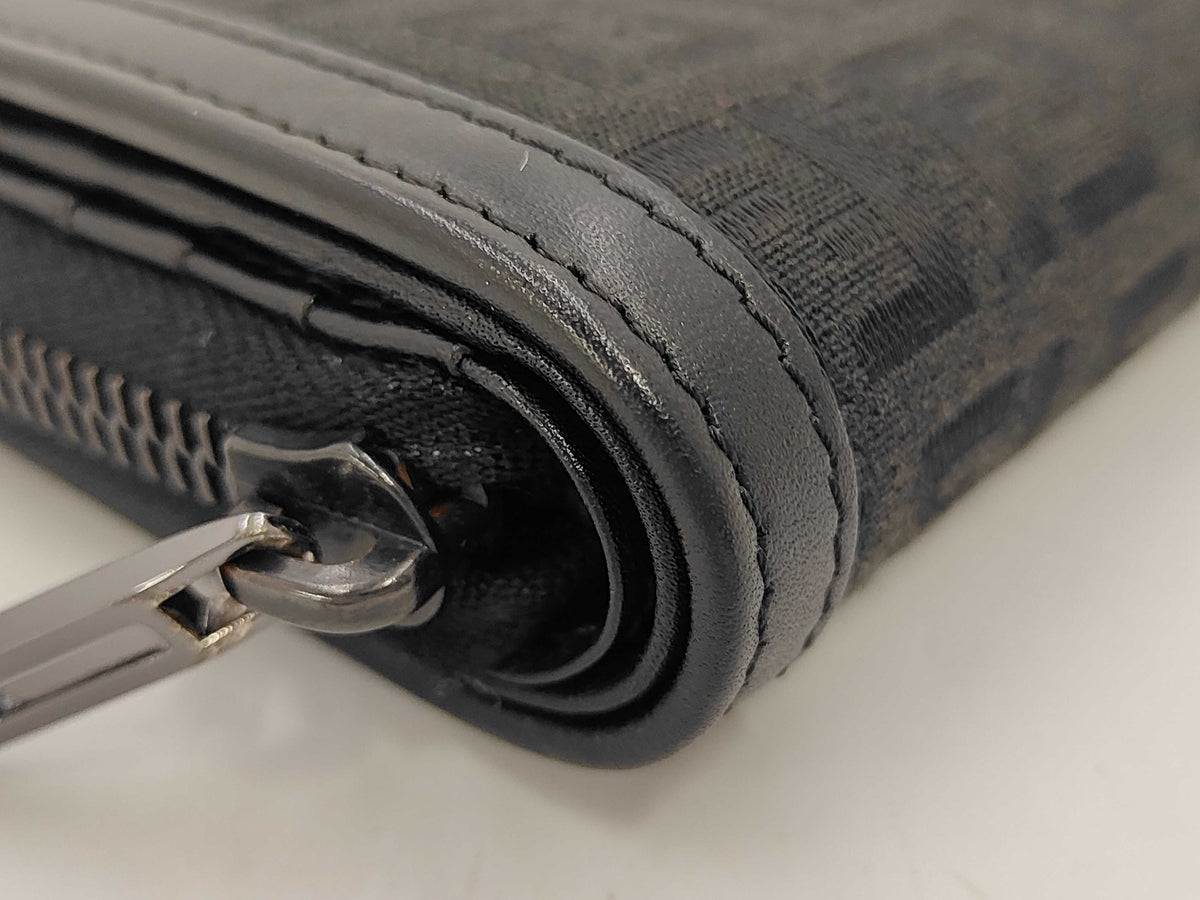 Fendi Vintage FF French Zucchino Canvas, Black, Canvas, Wallet