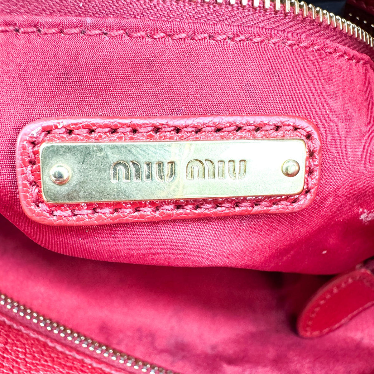 Miu Miu Shoulder Leather, Navy, Leather, Shoulder Bag
