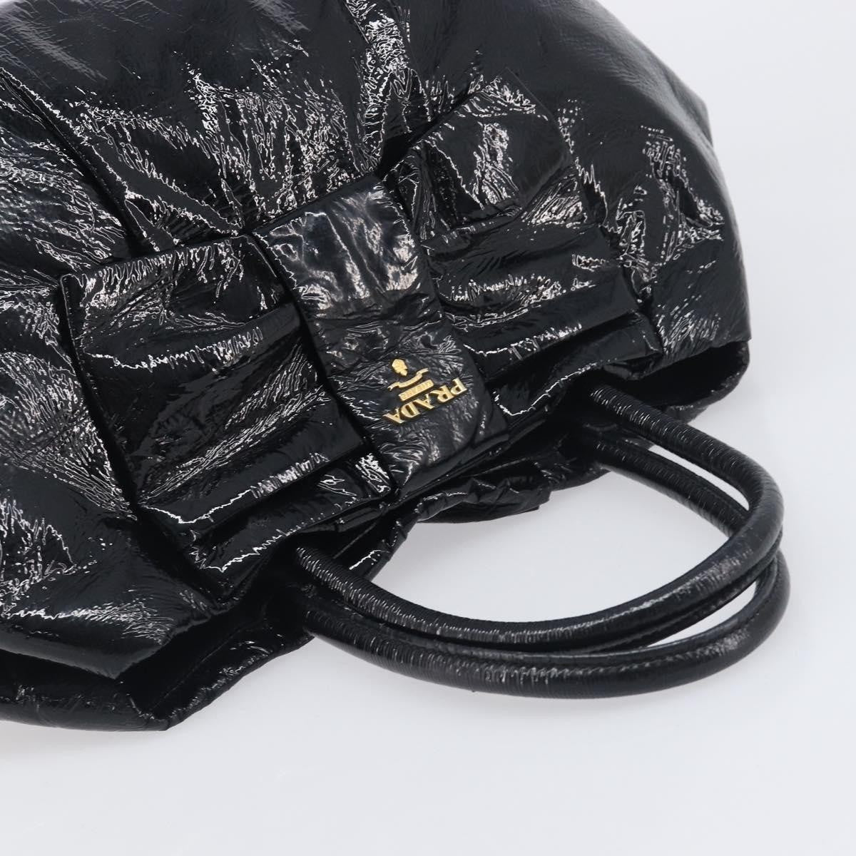 Prada Bow Top handle Patent leather, Black, Patent Leather, Handbag