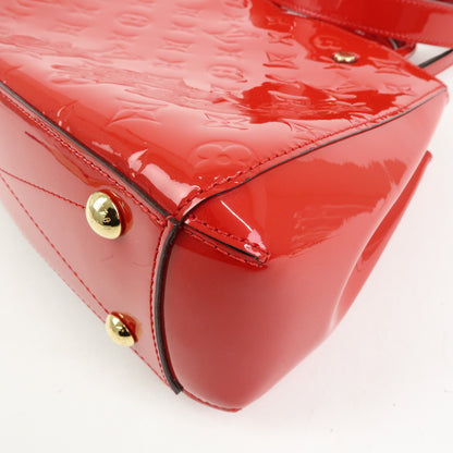 Louis Vuitton Montaigne Monogram Vernis, Red, Patent Leather, Handbag