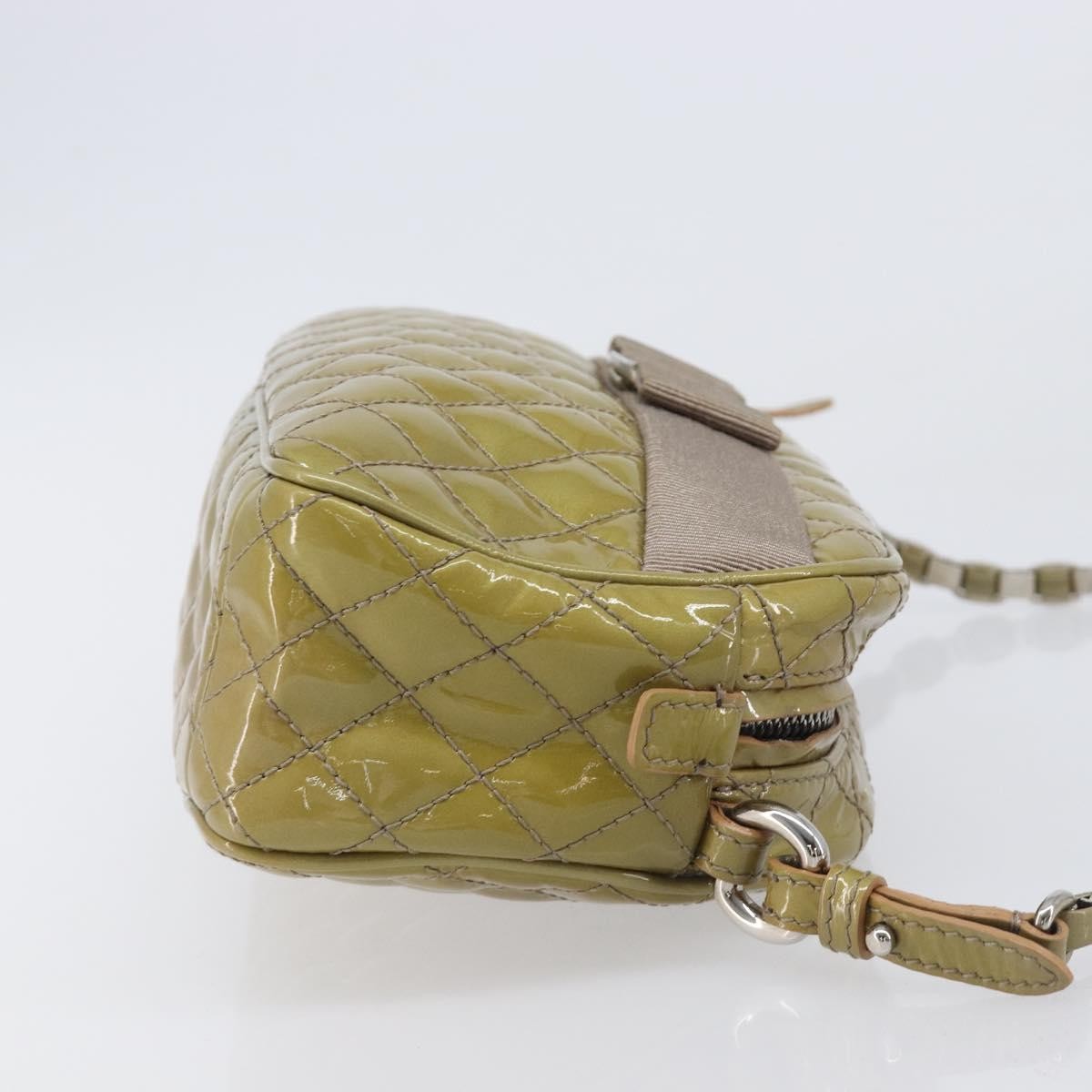 Salvatore Ferragamo Vala Patent Leather, Green, Patent Leather, Shoulder Bag