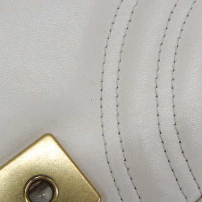 Gucci GG Marmont Square Flap Matelasse Leather, White, Leather, Shoulder Bag
