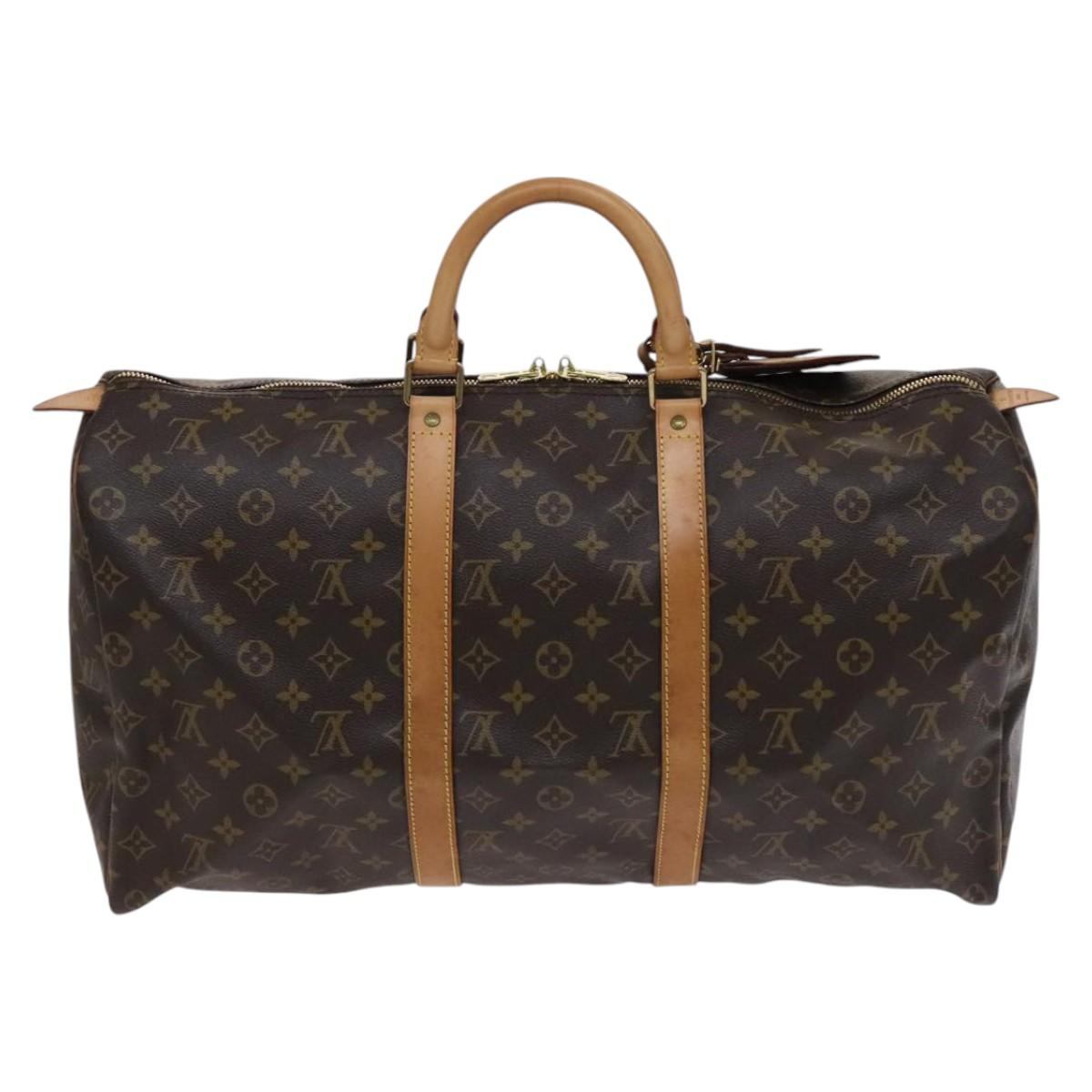 Louis Vuitton Keepall 50, Brown, Canvas, travel