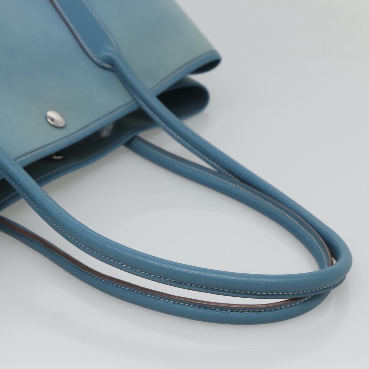 Hermès Garden Party, Blue, Canvas, tote