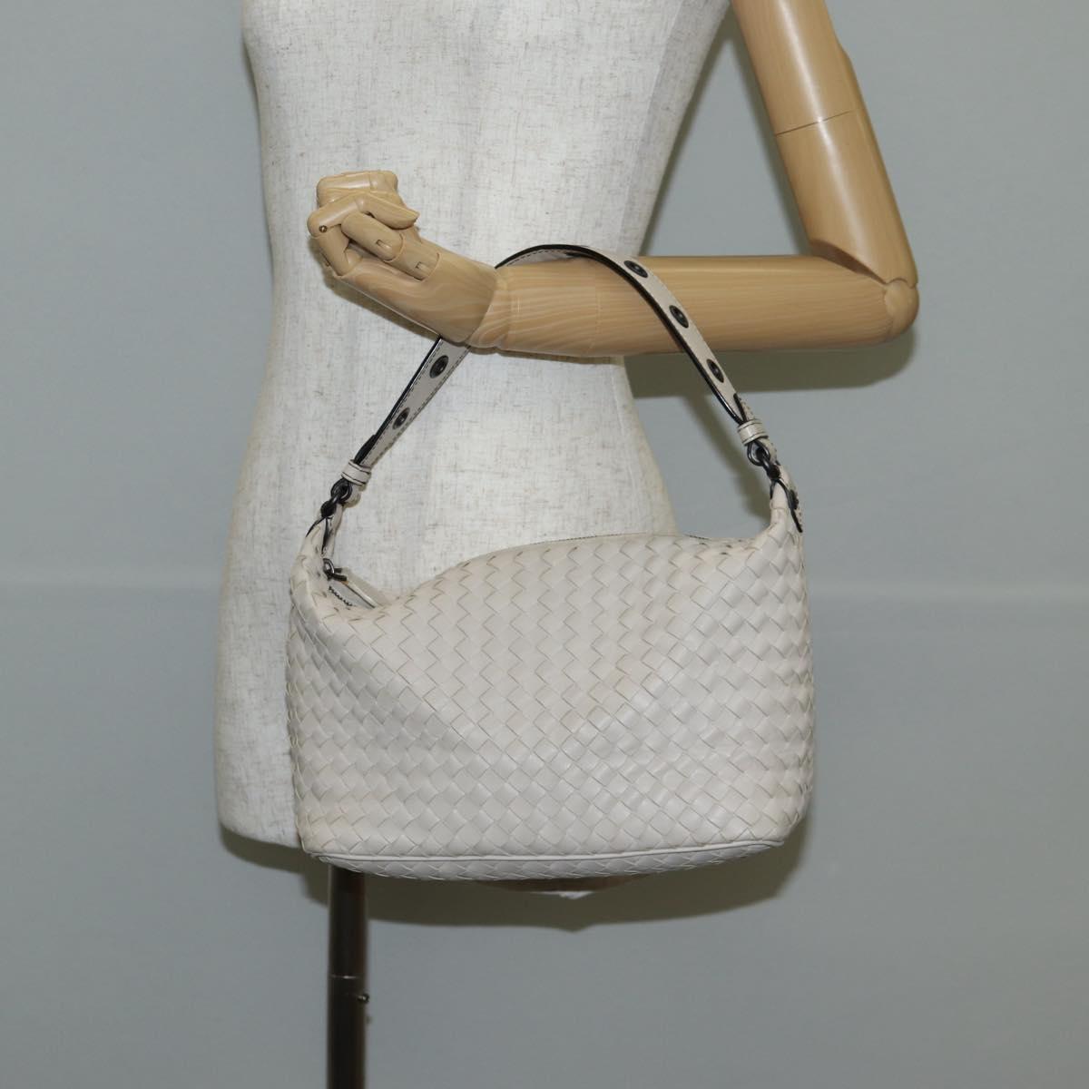 Bottega Veneta Intrecciato, White, Leather, handbag