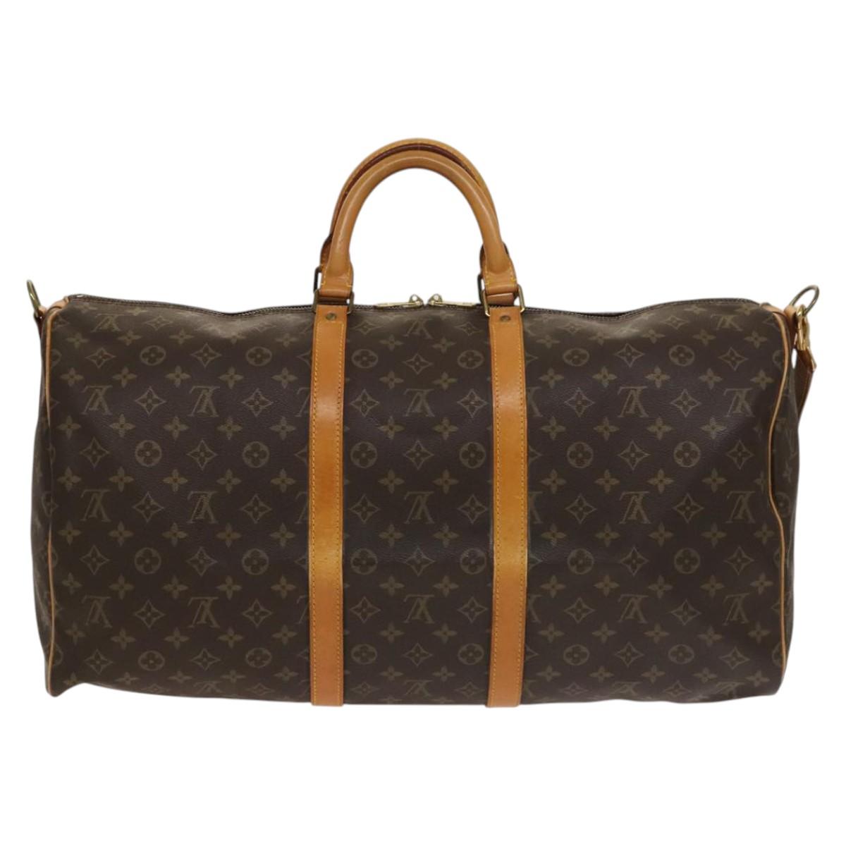 Louis Vuitton Keepall Bandouliere 55, Brown, Canvas, travel