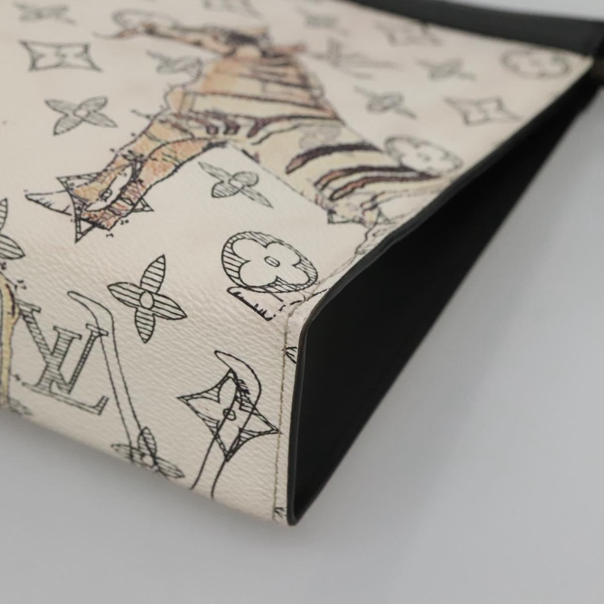 Louis Vuitton Savane, White, Canvas, clutch