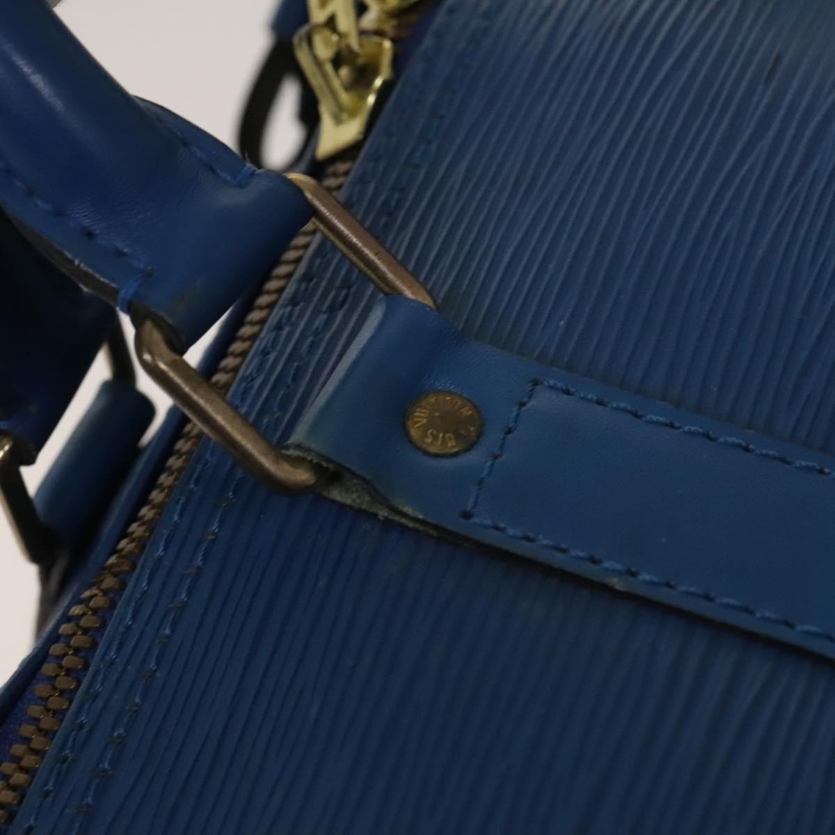 Louis Vuitton Keepall 55, Blue, Leather, travel