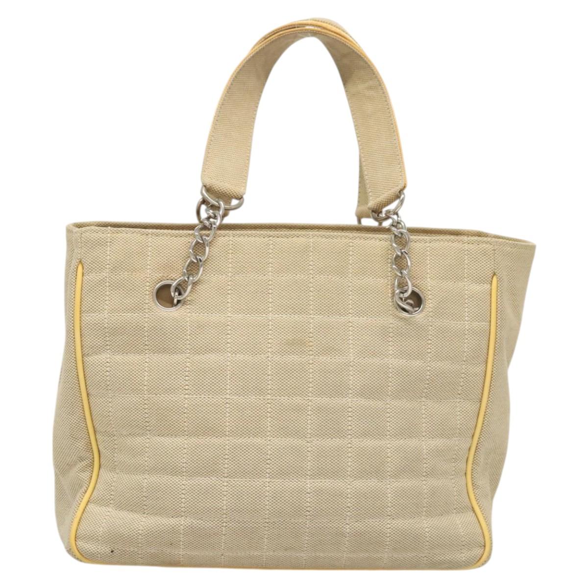 Chanel Camellia, Beige, Canvas, handbag
